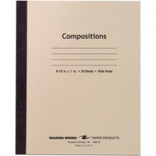Roaring Spring Composition Book - 20 Sheets - Sewn/Tapebound - 0.34