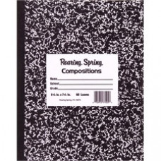 Roaring Spring Tape Bound Composition Notebooks - 60 Sheets - Sewn/Tapebound Red Margin - 15 lb Basis Weight - 8