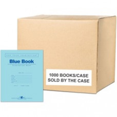 Roaring Spring Blue Book Examination Booklet - 6 Sheets - 12 Pages - Printed - Stapled - Both Side Ruling Surface Red Margin - 15 lb Basis Weight - 56 g/m² Grammage - 8 1/2