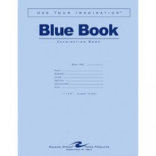 Roaring Spring 8 - sheet Blue Examination Book - Letter - 8 Sheets - 16 Pages - Stapled Red Margin - 15 lb Basis Weight - 8 1/2