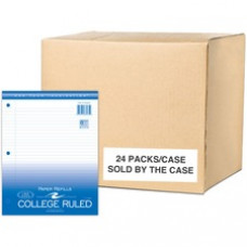 Roaring Spring 3-Hole College Ruled Filler Paper - 130 Sheets - 260 Pages - Printed - Ring - Both Side Ruling Surface - College Ruled Red Margin - 3 Hole(s) - 15 lb Basis Weight - 56 g/m² Grammage - 8 1/2