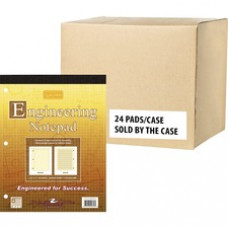 Roaring Spring Covered Engineering Pad - 80 Sheets - 160 Pages - Printed - Glued - Back Ruling Surface - 5 Horizontal Squares - 5 Vertical Squares - 3 Hole(s) - 20 lb Basis Weight - 75 g/m² Grammage - 8 1/2