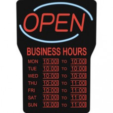 Royal Sovereign Business Hours Open Sign - 1 Each - Open, Business Hour Print/Message - 16