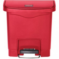 Rubbermaid Commercial 4G Slim Jim Front Step Container - Step-on Opening - 4 gal Capacity - Rectangular - Manual - Durable, Foot Pedal, Easy to Clean, Hinged, Fire-Safe, Chemical Resistant - 15.7