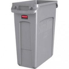 Rubbermaid Commercial Slim Jim Vented Container - 16 gal Capacity - Rectangular - Chemical Resistant, Durable, Vented, Sturdy, Weather Resistant, Handle, Lightweight - 25