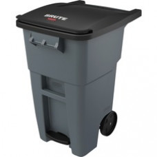 Rubbermaid Commercial Brute 50-gallon Step On Rollout Container - Step-on Opening - Rollout Lid - 50 gal Capacity - Manual - Heavy Duty, Wheels, Reinforced, Handle, Easy to Clean - 39.6