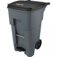 Rubbermaid Commercial 1971968 65 Gallon BRUTE Step-On Rollout Container - Gray - Step-on Opening - Rollout Lid - 65 gal Capacity - Manual - Heavy Duty, Wheels, Reinforced, Handle, Easy to Clean - 44.7