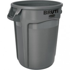 Rubbermaid Commercial Brute Round Container - 32 gal Capacity - Round - Plastic - Gray