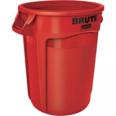 Rubbermaid Commercial Brute Round Container - 32 gal Capacity - Round - Heavy Duty, Handle, Tear Resistant, Damage Resistant, Durable, UV Coated, Fade Resistant, Warp Resistant, Crack Resistant, Crush Resistant - Red
