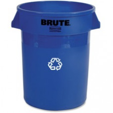 Rubbermaid Commercial Brute 32-Gallon Vented Recycling Containers - 32 gal Capacity - Round - Handle, Peel Resistant, Reinforced, UV Coated, Damage Resistant, Warp Resistant, Handle - 27.3