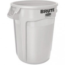Rubbermaid Commercial Brute Round Container - 32 gal Capacity - Round - Plastic - White