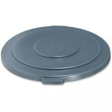 Rubbermaid Commercial Brute 55-Gallon Container Lid - Round - Plastic, High-density Polyethylene (HDPE) - 1 Each - Gray