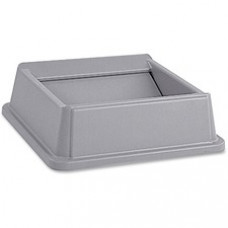 Rubbermaid Commercial Untouchable Square Swing Top - Square - 1 Each - Gray