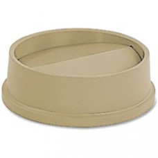 Rubbermaid Commercial Untouchable Round Swing Top Lid - Round - Polystyrene - 1 Each - Beige