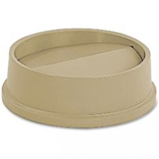 Rubbermaid Commercial Untouchable Round Swing Top Lid - Round - Polystyrene - 4 / Carton - Beige