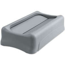 Rubbermaid Commercial Slim Jim Container Swing Lid - Rectangular - Plastic - 1 Each - Gray