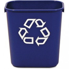 Rubbermaid Commercial Blue Deskside Recycling Container - 3.41 gal Capacity - Rectangular - 12.1