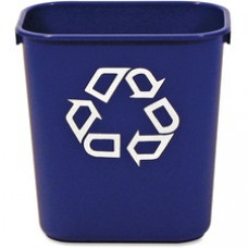 Rubbermaid Commercial 13 QT Standard Deskside Recycling Wastebaskets - 3.25 gal Capacity - Rectangular - Compact, Durable - 12.1