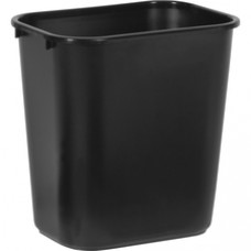 Rubbermaid Commercial Standard Series Wastebaskets - 7 gal Capacity - Rectangular - 15 Height x 14.1" Width x 10.3" Depth - Plastic - Black