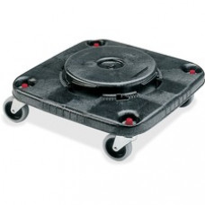 Rubbermaid Commercial Brute Square Container Dolly - 300 lb Capacity - Plastic - Black