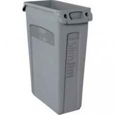 Rubbermaid Commercial Slim Jim 23-Gallon Vented Waste Containers - 23 gal Capacity - Rectangular - Durable, Handle - 30