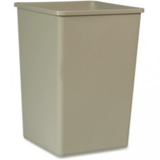 Rubbermaid Commercial Untouchable Square Container - 35 gal Capacity - Square - Durable, Crack Resistant, Rugged, Compact - Plastic - Beige - 4 / Carton