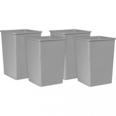 Rubbermaid Commercial Untouchable 35-gallon Container - 35 gal Capacity - Square - Crack Resistant, Durable - Linear Low-Density Polyethylene (LLDPE) - Gray - 4 / Carton