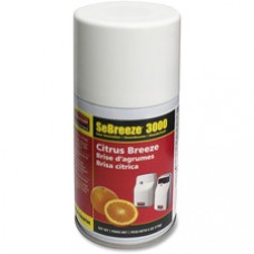 Rubbermaid Commercial SeBreeze Unit Citrus Dispenser Refill - Aerosol - 5.30 oz - Citrus Breeze - 60 Day - 12 / Carton