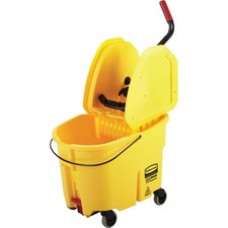 Rubbermaid Commercial WaveBrake Combo Mop Bucket - 35 quart - 36.5" x 15.7" - Tubular Steel, Plastic - Yellow