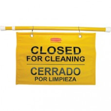 Rubbermaid Commercial Site Safety Hanging Sign - 1 Each - Closed for Cleaning Print/Message - 50