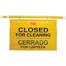 Rubbermaid Commercial Multilingual Closed for Cleaning Safety Signs - 6 / Carton - Closed for Cleaning Print/Message - 27.8
