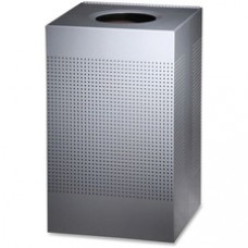 Rubbermaid Commercial Silhouettes 20G Waste Container - 20 gal Capacity - Square - Perforated, Fire-Safe, Durable - 30.4