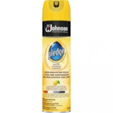 Pledge Lemon Enhancing Polish - Spray - 14.2 fl oz (0.4 quart) - Lemon Scent - 6 / Carton - White