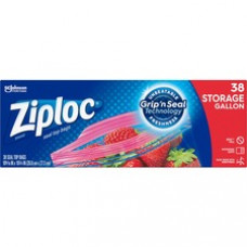 Ziploc® Gallon Storage Bags - 1 gal Capacity - Clear - 38/Box - Food, Breakroom, Day Care, School, Industry