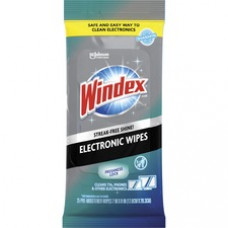 Windex® Electronic Wipes - For Multipurpose - Non-drip, Ammonia-free, Pre-moistened, Streak-free - 25 / Pack - 12 / Carton - White