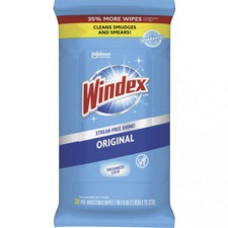 Windex® Glass & Surface Wipes - Ready-To-Use/Concentrate Wipe - Softpack - 38 / Pack