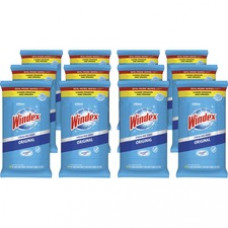Windex® Glass & Surface Wipes - Ready-To-Use Wipe - 38 / Pack - 12 / Carton - White