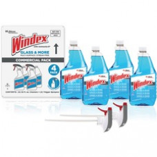 Windex® Glass & More Streak-Free Cleaner - Spray - 32 fl oz (1 quart) - Fresh ScentBottle - 4 / Carton - Blue