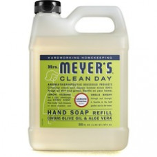 Mrs. Meyer's Clean Day Hand Soap Refill - Lemon Verbena Scent - 33 fl oz (975.9 mL) - Dirt Remover, Grime Remover - Hand - Yellow - Cruelty-free, Paraben-free, Phthalate-free, Non-drying, Triclosan-free - 6 / Carton