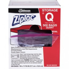 Ziploc® Seal Top Quart Storage Bags - Medium Size - 1 quart Capacity - 1.75 mil (44 Micron) Thickness - Clear - 500/Carton - 500 Per Box - Food