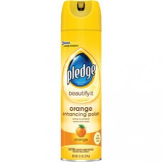 Pledge Beautify Orange Polish - Spray - 9.7 fl oz (0.3 quart) - Orange Scent - 12 / Carton - Multi