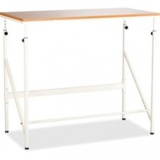 Safco Laminate Tabletop Standing-Height Desk - Rectangle Top - Powder Coated, Cream Base - 48