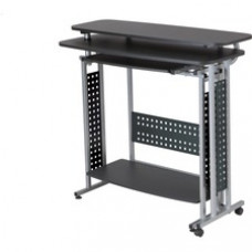 Safco Scoot Standing Height Desk - Box 1 of 2 - Laminated Rectangle, Black Top - 47.25