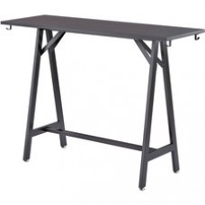 Safco Spark Teaming Table Standing-height Tabletop - Black Rectangle Top - 60