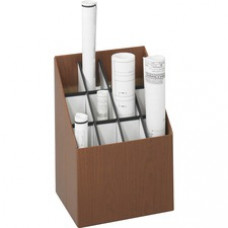 Safco Upright Roll Storage Files - Wood Grain - Fiberboard - 1 / Each