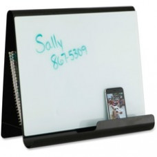 Safco Wave Whiteboard Holder - White Steel Surface - Black Frame - Desktop - 1 Each