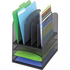 Safco Onyx Mesh Letter Tray Desktop Organizer - 5 Compartment(s) - 13