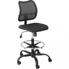 Safco Vue Extended Height Mesh Chair - Polyester Black Seat - Nylon Back - 5-star Base - Black - 18
