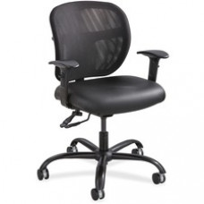 Safco Vue Intensive-use Mesh Task Chair - Vinyl Black Seat - Nylon Back - 5-star Base - 20.50