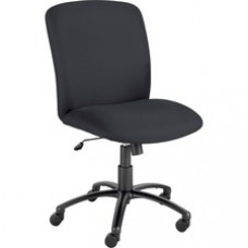 Safco Big & Tall Executive High-Back Chair - Foam Black, Polyester Seat - Polyester Back - Steel Black Frame - 5-star Base - Black - 22.25